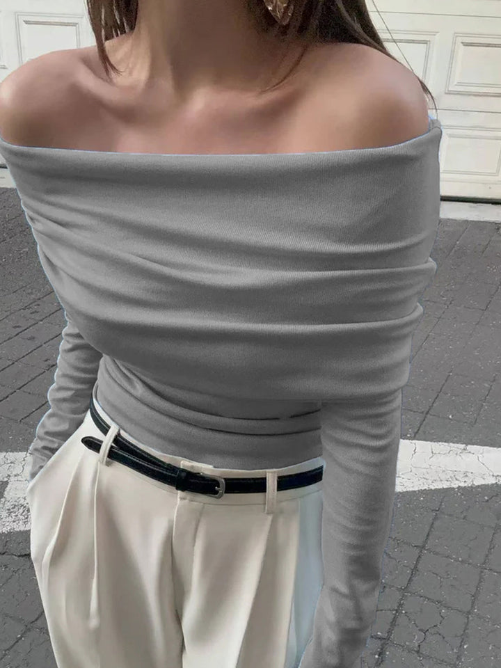 One-shoulder Chest-wrap Sweater