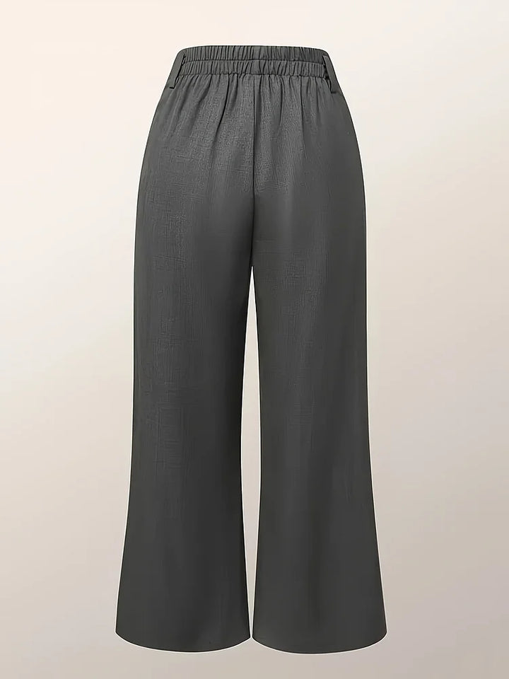 Loose Wide Pants High-Waisted Pleated Split-Front Pants Trousers